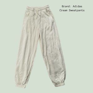 Adidas | Cream Drawstring Sweatpants